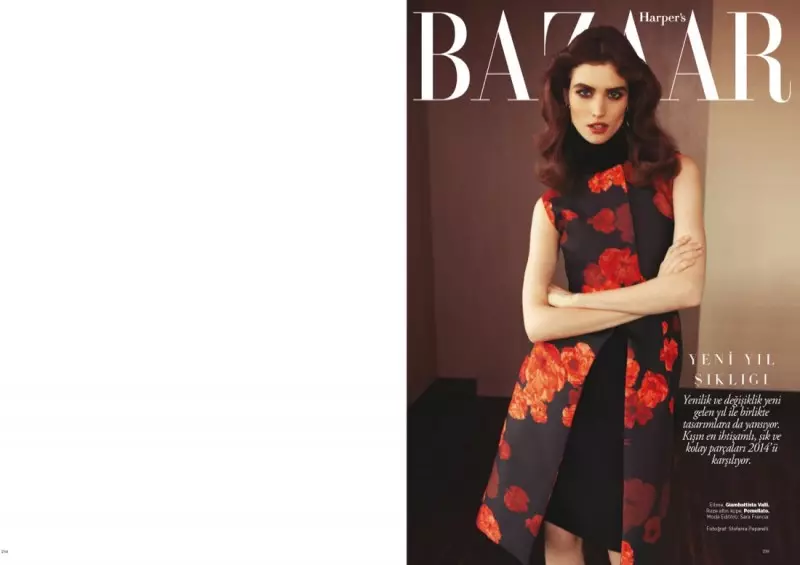 Manon Leloup poseeraa Harper's Bazaar Turkey -tapahtumassa joulukuussa 2013