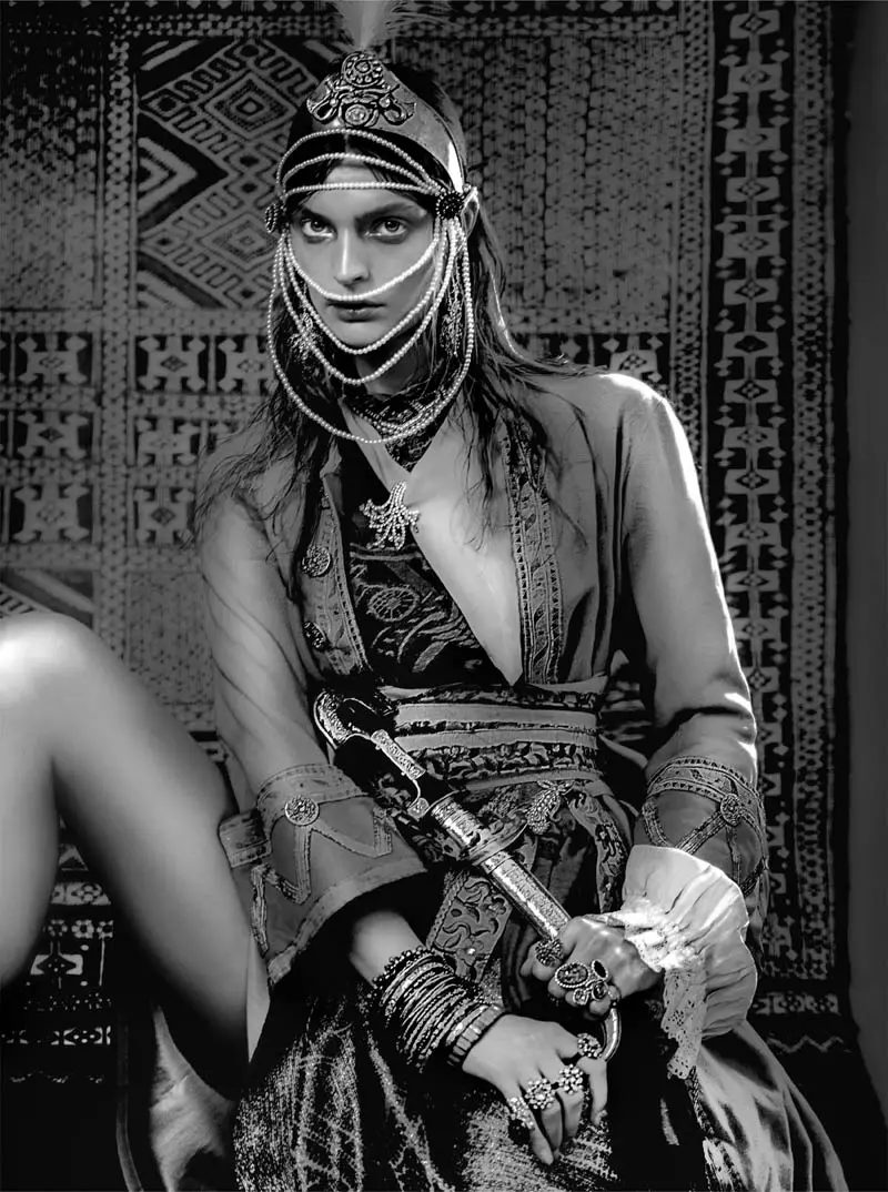 Gertrud Hegelund Models Indian Inspired Fashions for French Revue #22 by Signe Vilstrup