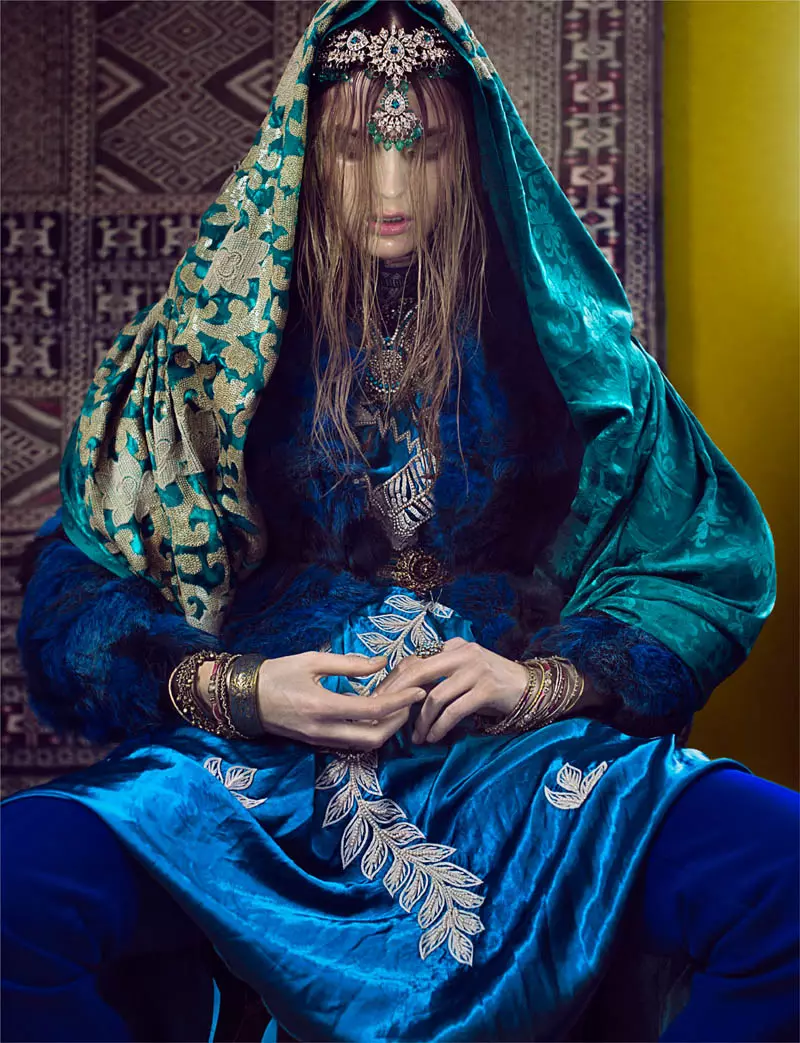 Gertrud Hegelund Models Indian Inspired Fashions for French Revue #22 by Signe Vilstrup