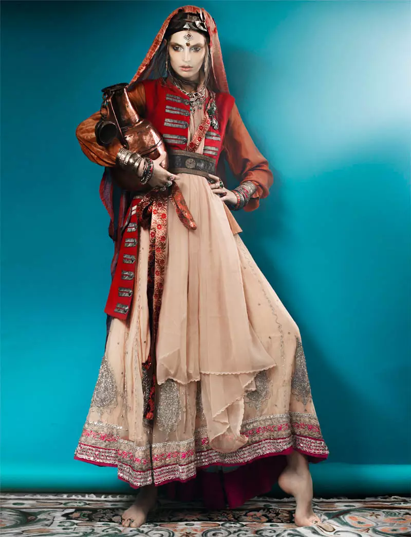 Gertrud Hegelund Models Indian Inspired Fashions for French Revue #22 by Signe Vilstrup