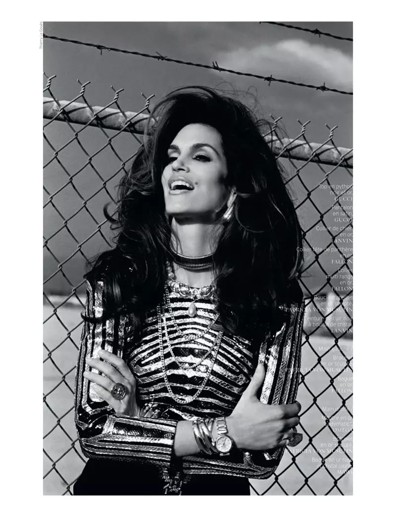 Thierry le Gouès 為法國 Revue de Modes #20 創作的 Cindy Crawford