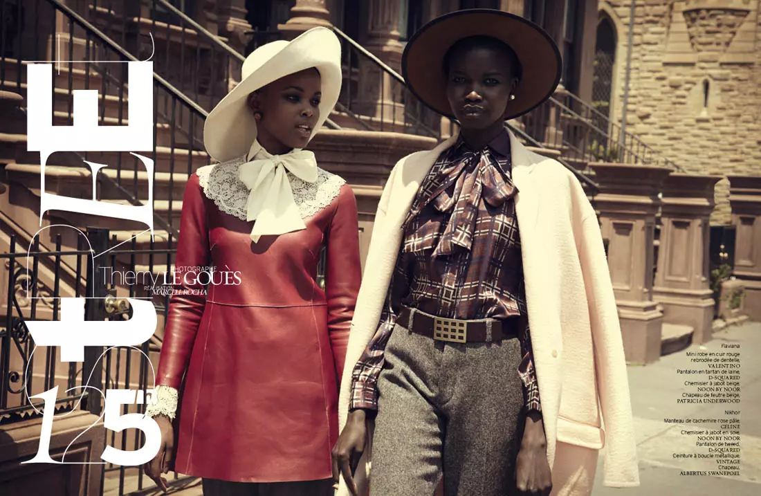 Nykhor & Flaviana Wear Retro Style in French Revue de Modes vum Thierry Le Goues