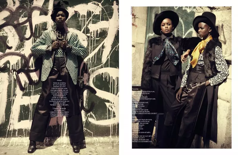 Nykhor & Flaviana Wear Retro Style a Faransanci Revue de Modes na Thierry Le Goues