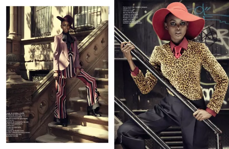 Nykhor ir Flaviana Wear Retro stiliaus prancūzų Revue de Modes, autorius Thierry Le Goues