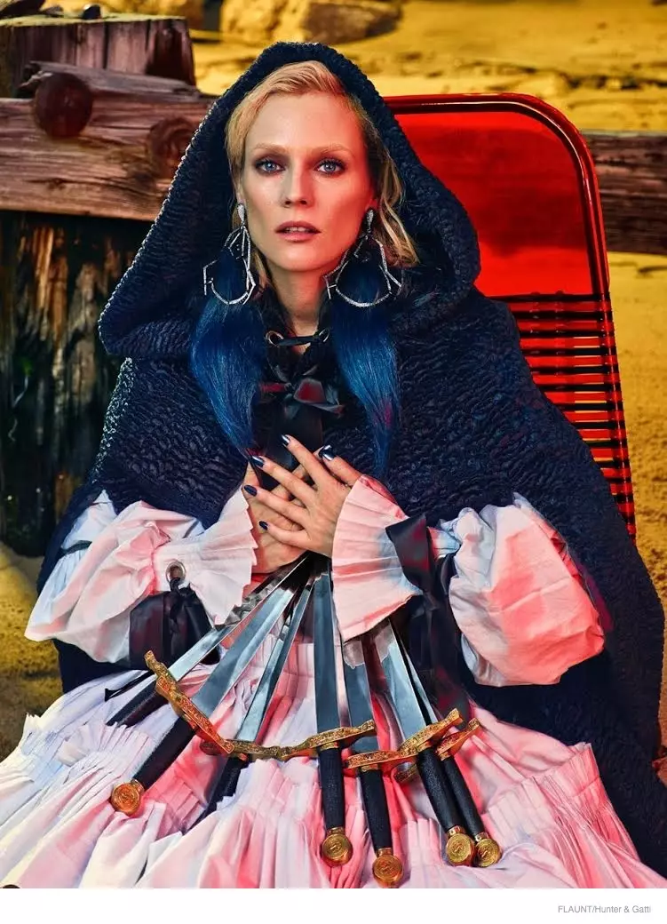 Diane Kruger Tau Txais Edgy rau Flaunt Shoot los ntawm Hunter & Gatti