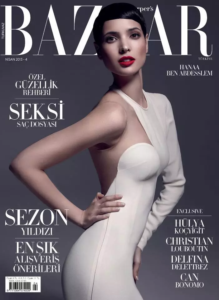 Hanaa Ben Abdesslem est Divine dans la séance photo de couverture d'avril 2013 de Harper's Bazaar Turquie