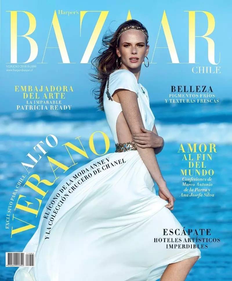 Anne Vyalitsyna modelira Chanel's Resort u potrazi za Harper's Bazaar Chile