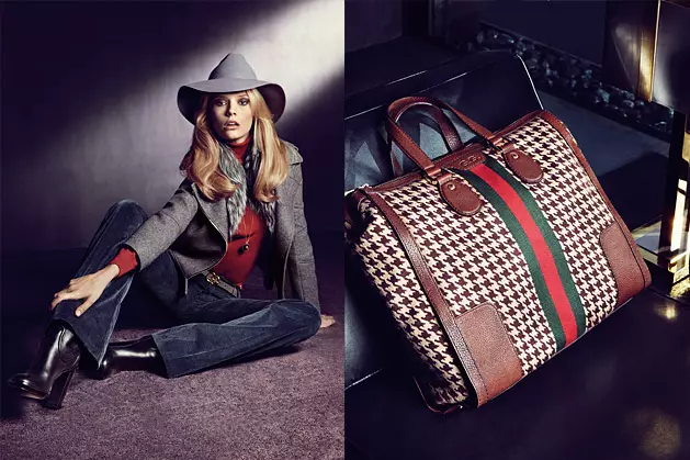 Joan Smalls & Martha Streck rau Gucci Caij nplooj zeeg 2011 Catalog