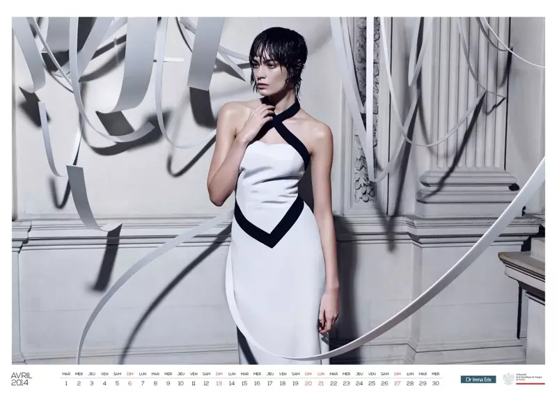 Patrycja Gardygajlo Stars yn 2014 Poalske ambassade yn Parys Calendar