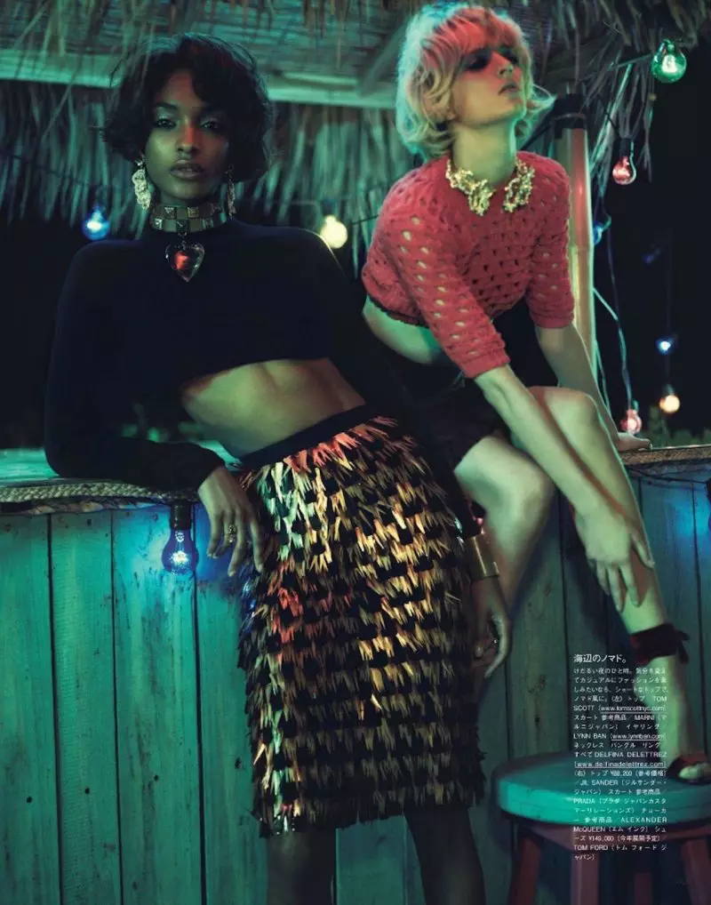 Jourdan Dunn & Daria Strokous, Josh Olins tarafından Vogue Japonya Nisan 2012 için