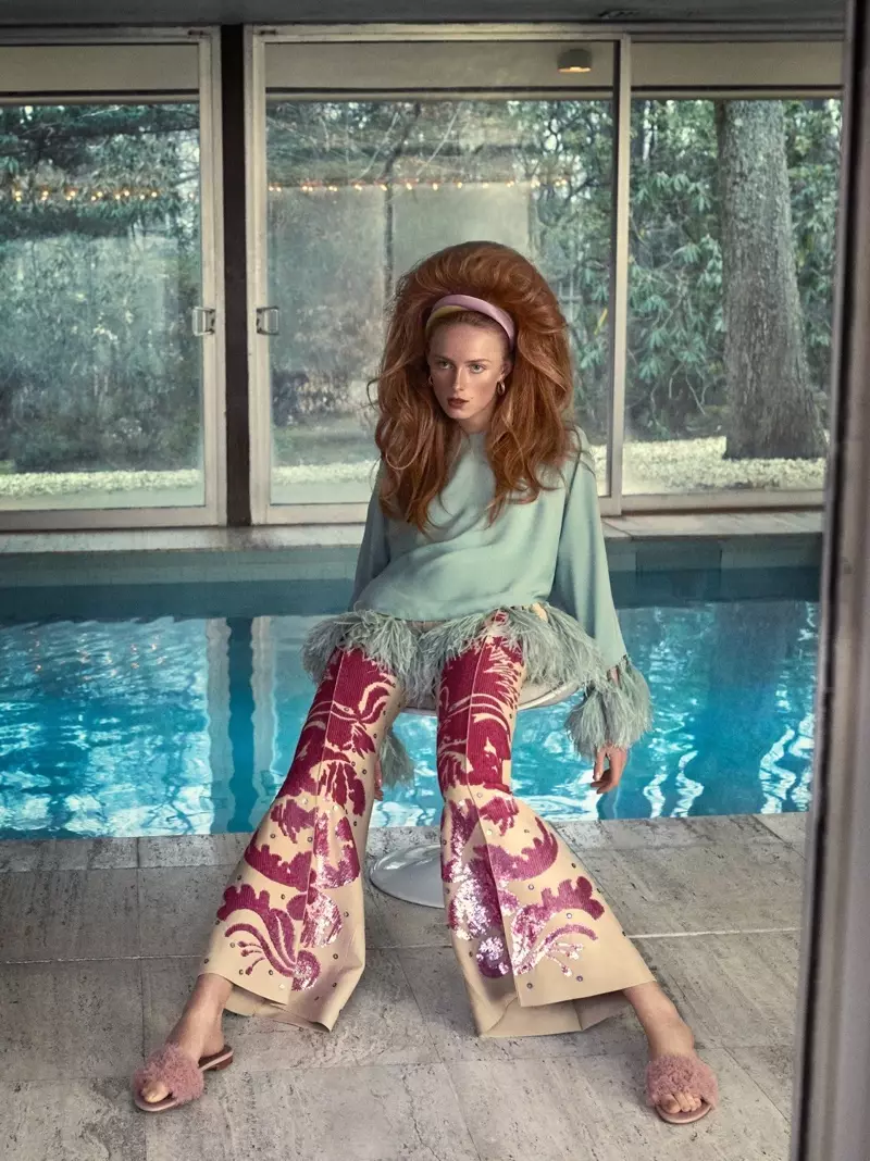 Rianne van Rompaey Models Retro Looks for W Magazine