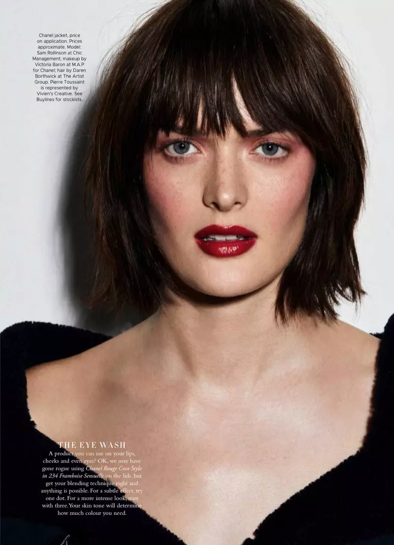 Sam Rollinson Models Chanel Makeup Looks for Harper's Bazaar Australia