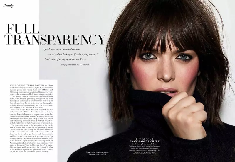 Sam Rollinson Models Chanel Makeup Looks for Harper's Bazaar Australia