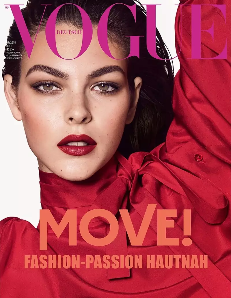 Vittoria Ceretti Channels Show Girl Glamour fir Vogue Däitschland