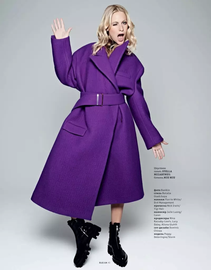 Poppy Delevingne dans le numéro de septembre d'Elle Ukraine par Rankin