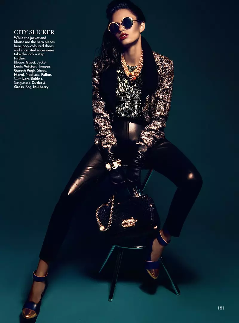 Lakshmi Menon Dons Statement Pieces para a edição de fevereiro de 2013 da Vogue India por Kevin Sinclair