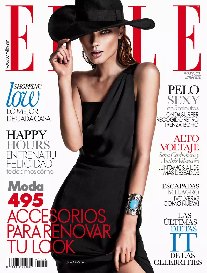 Naty Chabanenko glumi na naslovnici Elle Spain-a u aprilu 2013., snimao je Xavi Gordo