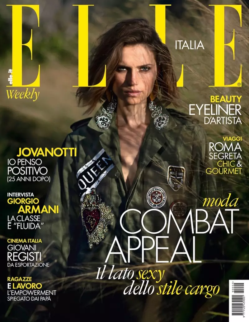 Cato Van Ee modela estilos de inspiración militar para ELLE Italia