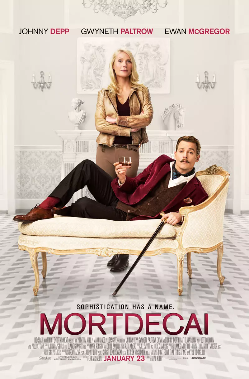 Mortdecai anonsas + veikėjų plakatai su Gwyneth Paltrow, Olivia Munn