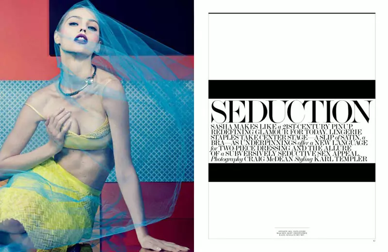 Sasha Pivovarova seduce para la edición de abril de la revista Interview por Craig McDean