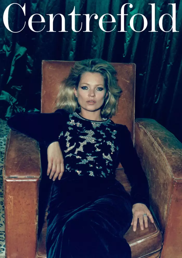 Kate Moss Adayimilira Venetia Scott mu F/W ya Centrefold F/W 2012 Cover Shoot