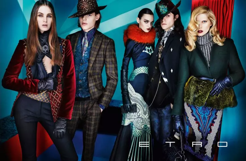 Iselin Steiro, Magda Lagunge e Laura Love Star na campanha de outono 2012 da Etro por Mario Testino