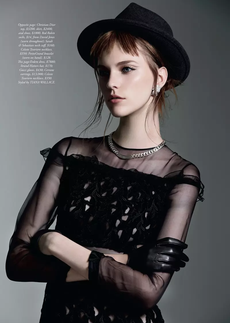 Nicole Pollard modelira šik stil za Harper's Bazaar Australia Shoot