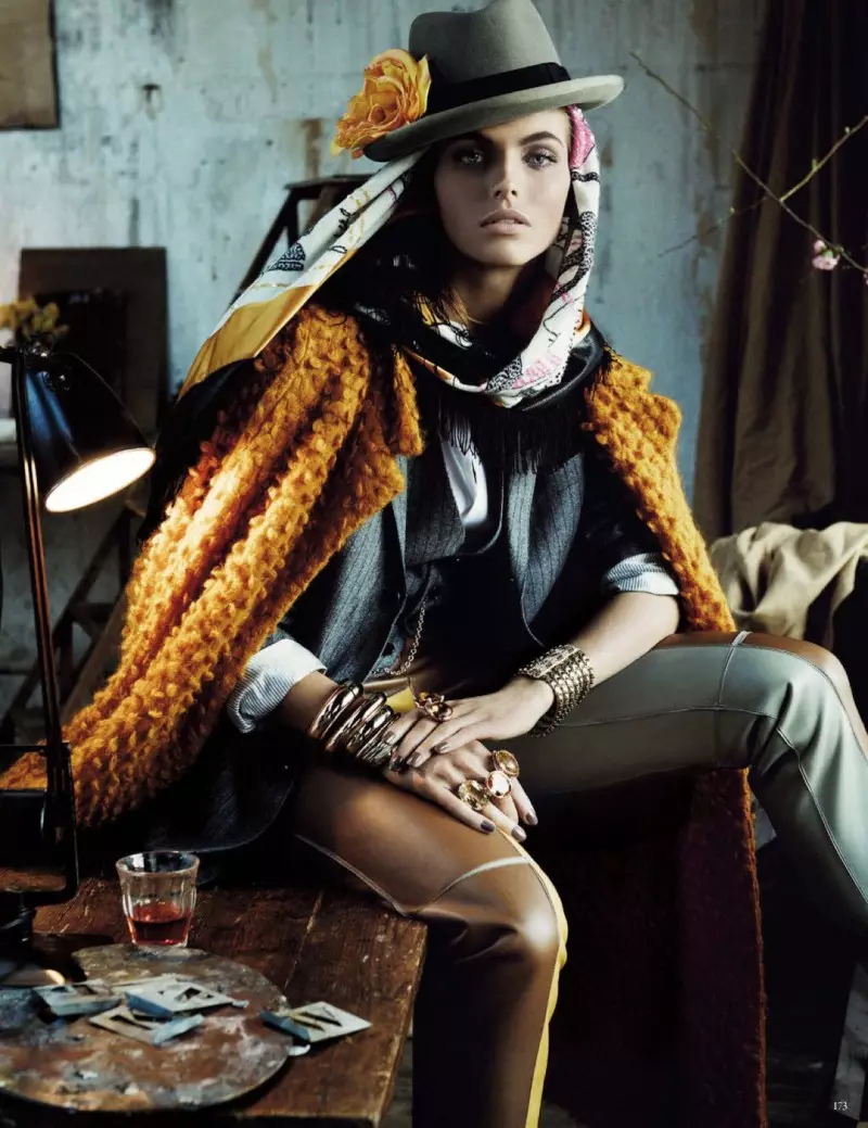 Karlina Caune Dons Folk Fashion for Vogue Germany May 2013 by Giampaolo Sgura