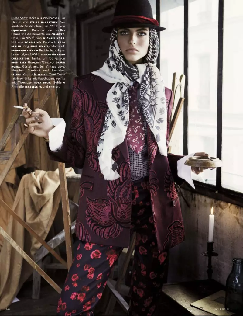 Karlina Caune Dons Folk Fashion สำหรับ Vogue Germany พฤษภาคม 2013 โดย Giampaolo Sgura