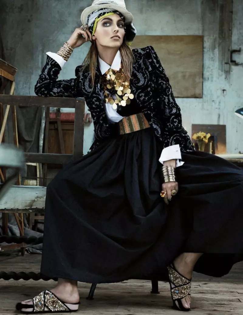 Karlina Caune Dons Folk Fashion for Vogue Germany May 2013 by Giampaolo Sgura