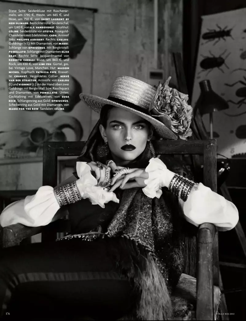 Karlina Caune Dons Folk Fashion para sa Vogue Germany Mayo 2013 ni Giampaolo Sgura