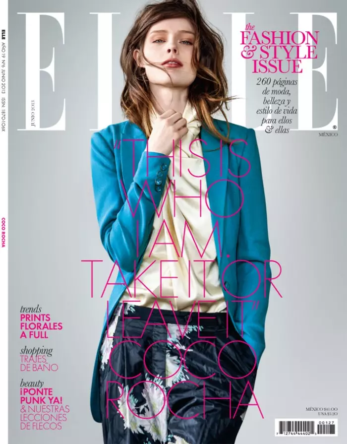 Coco Rocha Stars muri Elle Mexico Kamena 2013 Cover Shoot by Santiago Ruiseñor