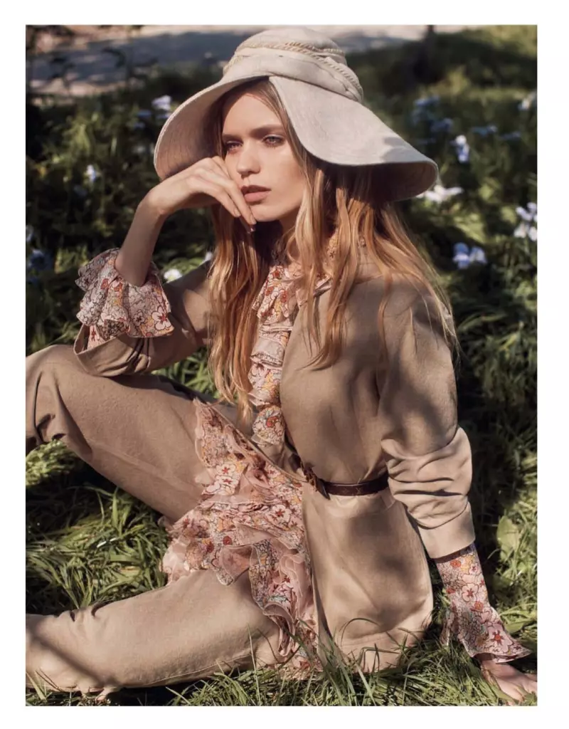 Abbey Lee Kershaw Models Romantic Looks for Vogue China