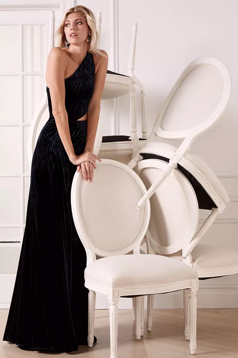 Ralph Lauren Tess ärmelloses Abendkleid mit Ausschnitten in Mitternacht