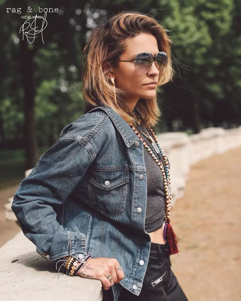 Het dragen van denim, Paris Jackson fronten Rag & Bone's DIY Project