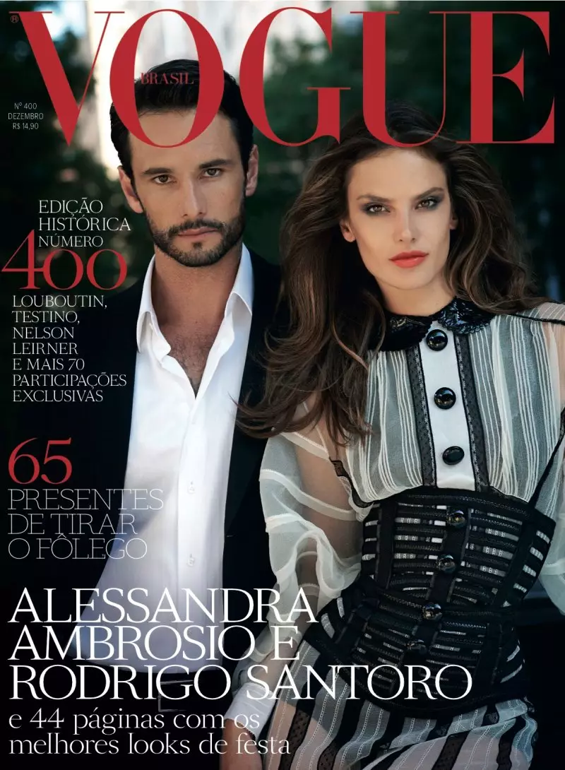 Alessandra Ambrosio & Rodrigo Santoro oleh Eric Guillemain untuk Vogue Brazil Desember 2011