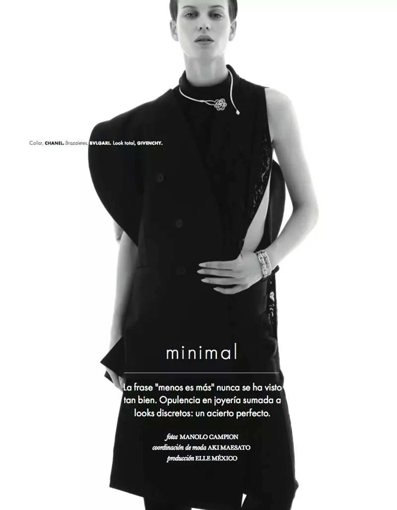 Ellinore Erichsen jẹ Minimalist fun Elle Mexico May 2013 nipasẹ Manolo Campion