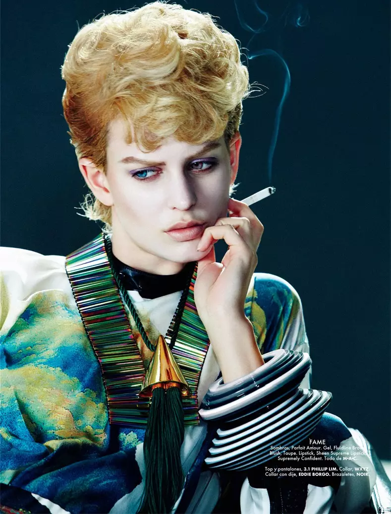 Ellinore Erichsen Kanaloj David Bowie por Takahiro Ogawa en Elle Meksiko majo 2013