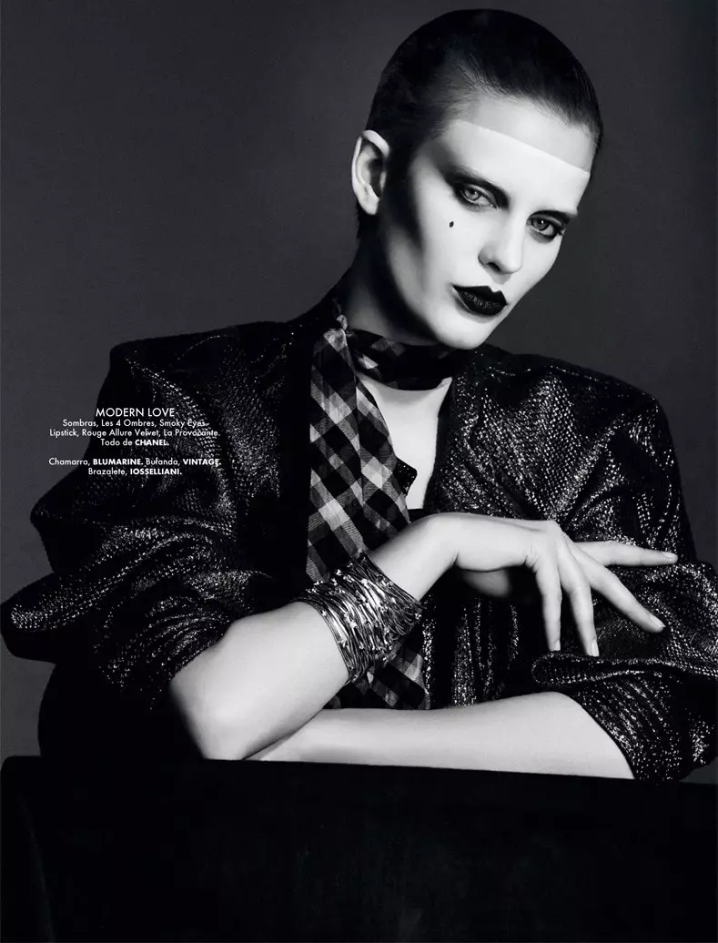 Ellinore Erichsen kanaliseer David Bowie vir Takahiro Ogawa in Elle Mexico Mei 2013