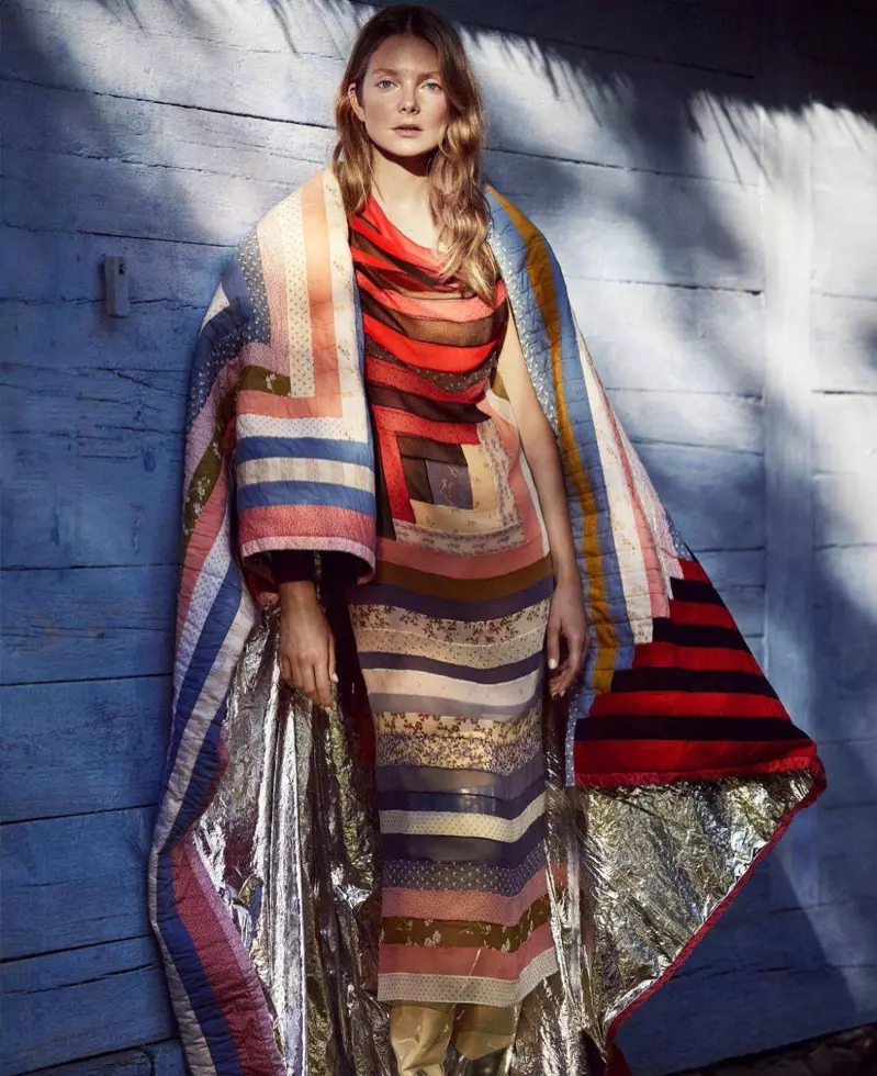 Eniko Mihalik mete yon bèl estil boho nan Harper's Bazaar