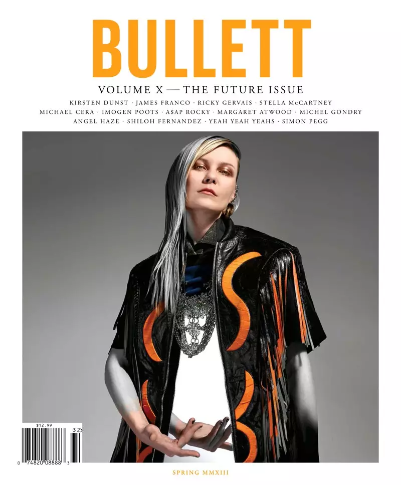 Kirsten Dunst Dons Rodarte para la portada de la primavera de 2013 de la revista Bullett