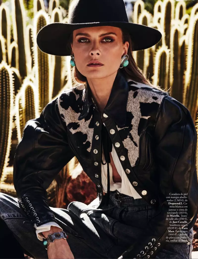 Elena Melnik ELLE Espaina Western Fashion Editorial