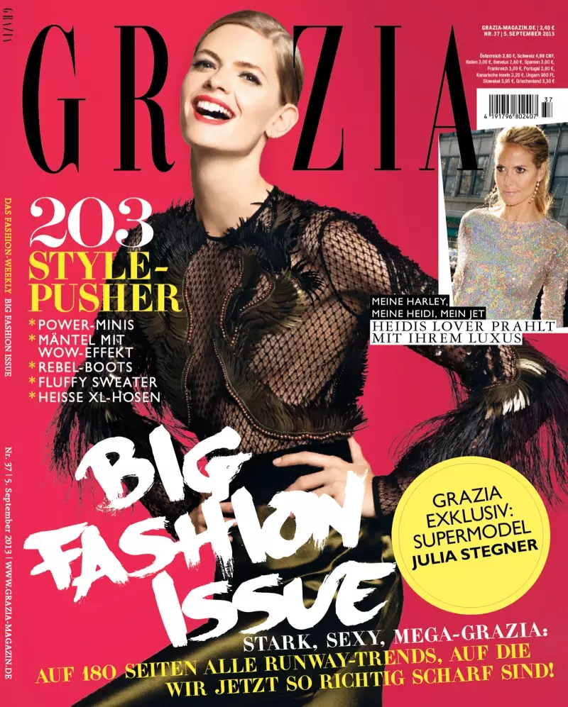 Julia Stegner brilla no número de setembro de Grazia Germany