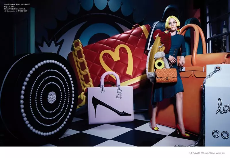 Pop Art Style: Katerina pa Xiao Wei Xu nan Harper's Bazaar Lachin septanm 2014