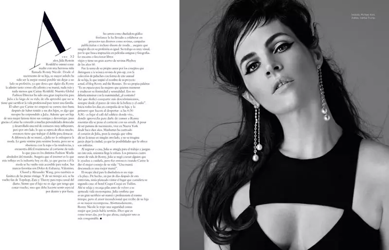 Juila Restoin Roitfeld protagoniza Harper's Bazaar Latinoamérica maio 2013 por Michael Flores