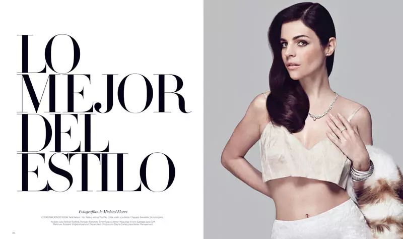 Juila Restoin Roitfeld protagonista di Harper's Bazaar Latin America maggio 2013 di Michael Flores