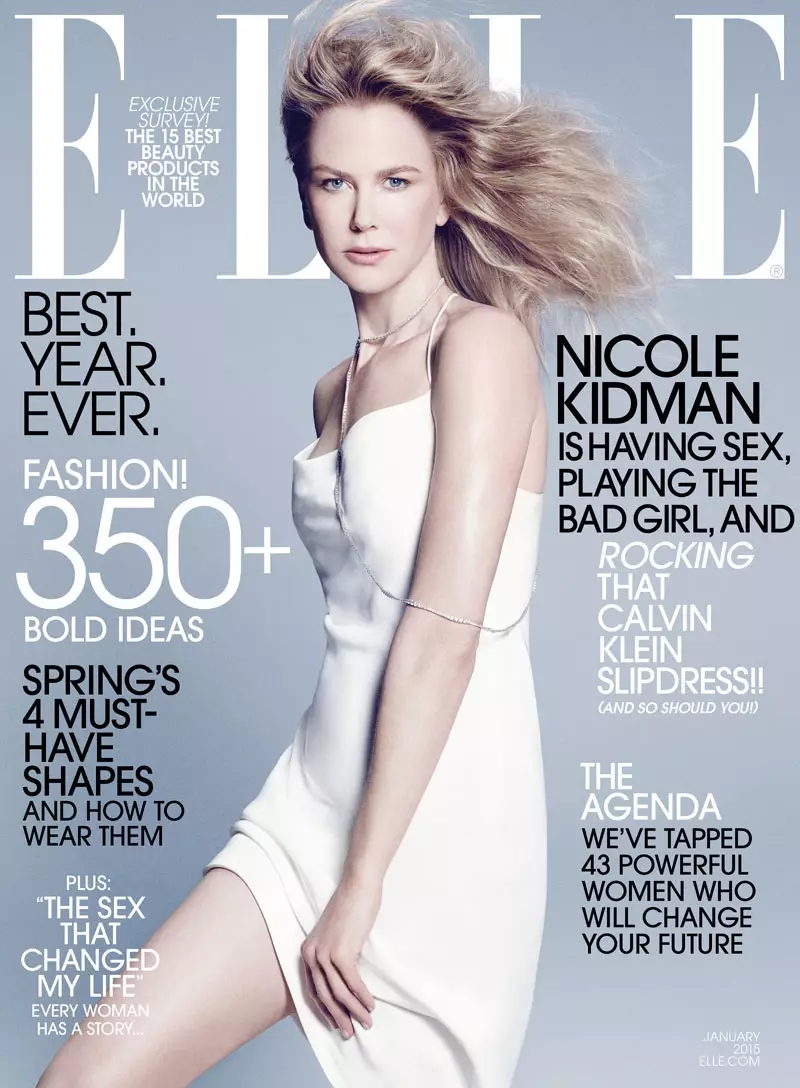 2015eko urtarrileko ELLE US aldizkarian Nicole Kidman aktorea agertzen da azalean.
