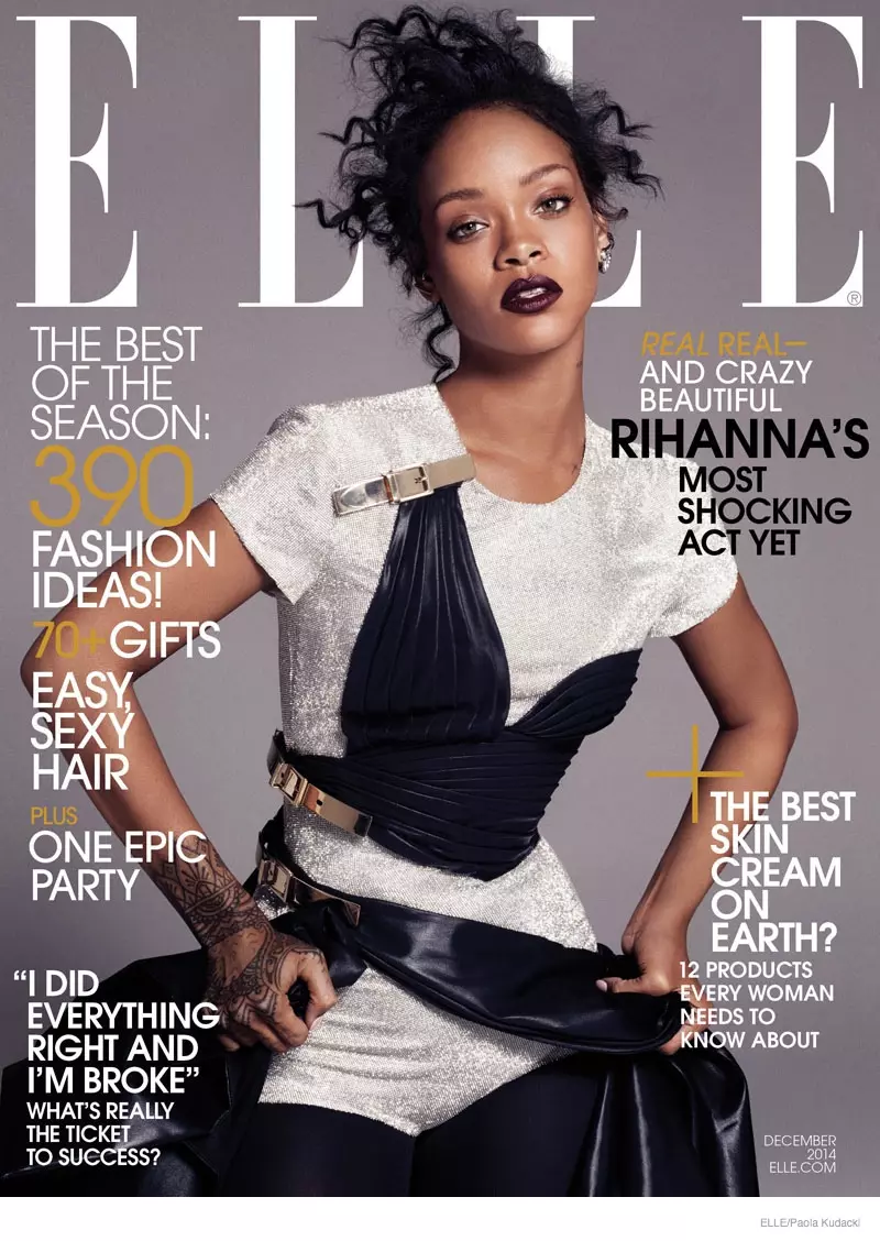 Decembernumret 2014 av ELLE innehåller Rihanna på omslaget och finns nu tillgängligt i tidningskiosken. Foto: Paola Kudacki