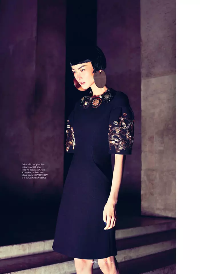 Hye Jung Lee modella Dark Winter Fashions per Elle Vietnam dicembre 2012