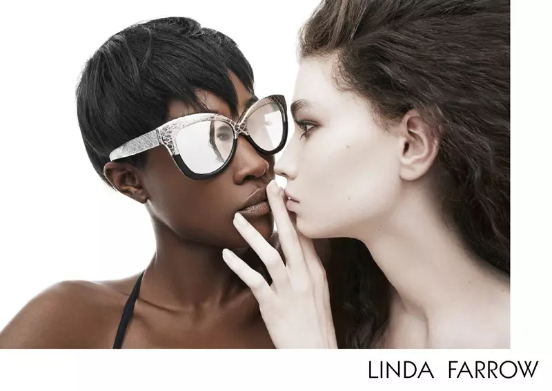 Betty + Nichole ziehen sich für Linda Farrow Herbst 2015 Anzeigen aus